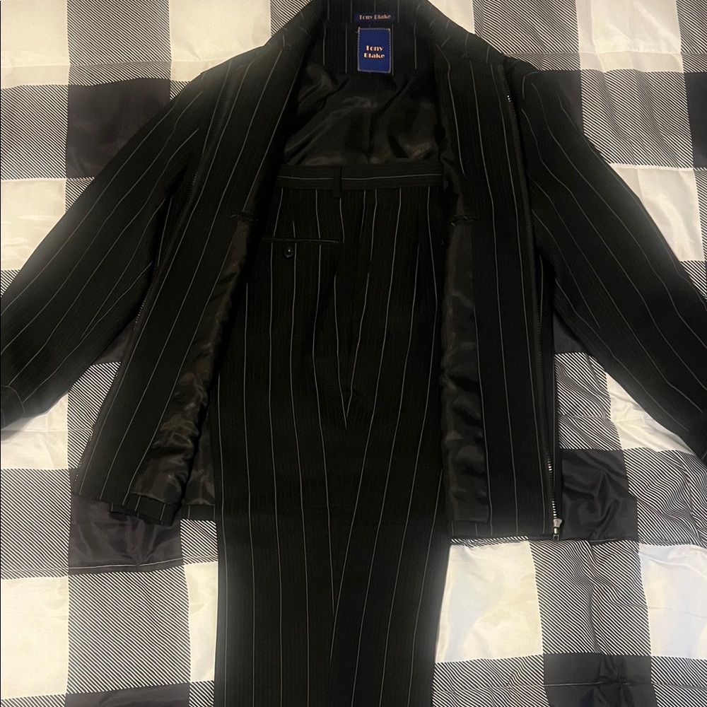Sean John Black Pinstripe Suit